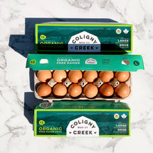 Load image into Gallery viewer, Organic Free Range Eggs - Large - 3 Dozen