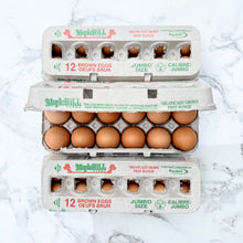 Load image into Gallery viewer, 3 dozen jumbo eggs in cartons 
