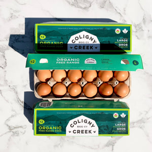 Organic Free Range Eggs - Large - 3 Dozen
